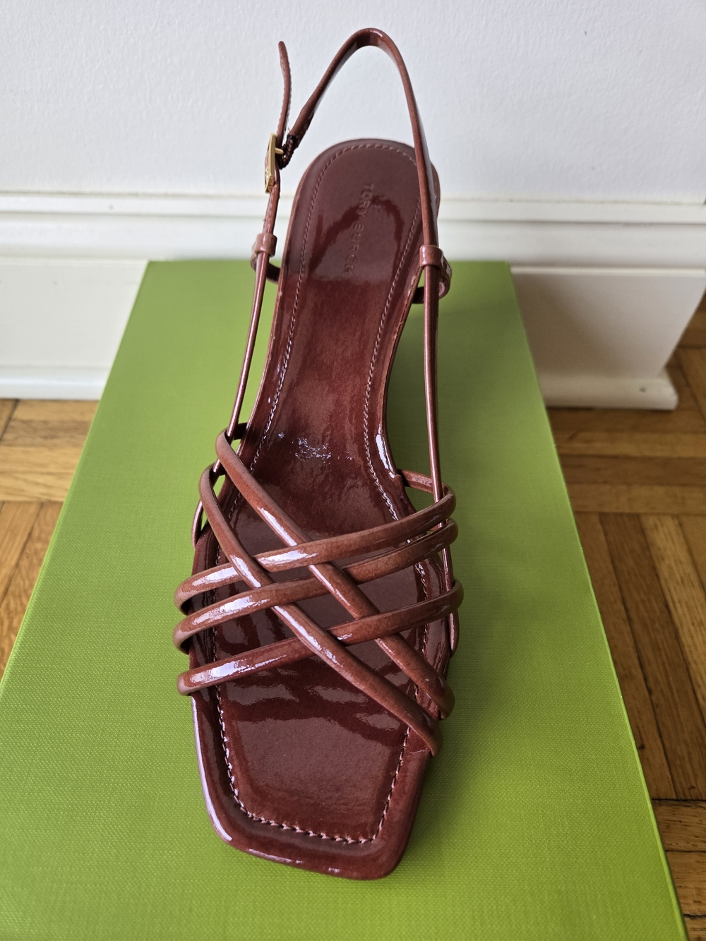 Brand New Tory Burch Multi  Strap Square-Toe Slingback Sandal